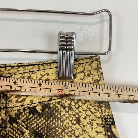 Y2K Reptile Mini Skirt – Topshop Yellow Denim Grunge Baddie – Size 4 - Picture 6 of 7